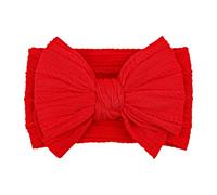 LemonSpace Handmade Baby Girls Headband Soft Stretchy Nylon Hair Accessories Baby Headbands with Bows for Newborn Baby Girls Toddler Kids (Red)