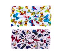 LemonSpce Handmade Baby Head Wrap with Bows, Stretchy Soft Comfortable Baby Bow for Newborn Girls and Boys Trendy Design Butterfly Hair Accessories