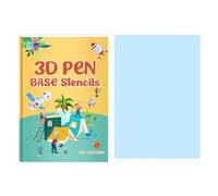 LEMONSTONE 3D Printing Drawing Book, Reusable Colorful Drawing Pattern with a Free Transparent Template, 3D Painting Graffiti Stencils for DIY Gifts