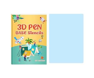 LEMONSTONE 3D Printing Drawing Book, Reusable Colorful Drawing Pattern with a Free Transparent Template, 3D Painting Graffiti Stencils for DIY Gifts
