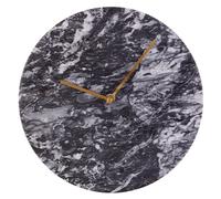 lemonta round marble wall clock in black