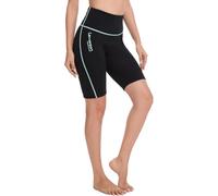 Lemorecn Wetsuit Shorts Women 2mm Super Stretch Neoprene Swim Shorts for Diving Surfing Swimming Snorkeling Scuba Kayaking Water Sports(UK1026-BLACKGREEN-XXL)