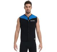 Lemorecn Wetsuit Top Men, 3mm Sleeveless Neoprene Wet Suit Tops Jacket Front Zip Diving Vest for Water Sports (UK2095-BLUE-S)