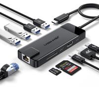 Lemorele USB C Hub - Dock 10 in 1, Multiport Adapter with 1Gbps Ethernet,4K HDMI