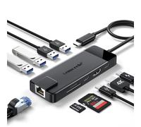 Lemorele USB C Hub - Dock 10 in 1, Multiport Adapter with 1Gbps Ethernet,4K HDMI, 4 3.0/2.0,USB 3.0,PD 100W,SD/TF,USB Docking Station for MacBook Air/Pro,iPad,Steam Deck,Switch Black