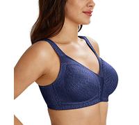 Lemorosy Full Coverage Non Padded Wireless Minimizer Bra Women's Plus Size Underwear Comfort and Double Support for Large Bust(Blue,40C)