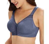 Lemorosy Full Coverage Non Padded Wireless Minimizer Bra Women's Plus Size Underwear Comfort and Double Support for Large Bust(Grey Blue,46F)