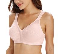 Lemorosy Full Coverage Non Padded Wireless Minimizer Bra Women's Plus Size Underwear Comfort and Double Support for Large Bust(Pink,42E)
