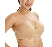 Lemorosy Multiway Contour Strapless Bra Women's Plus Size Full Coverage Underwire(Nude,32B)
