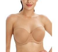 Lemorosy Multiway Contour Strapless Bra Women's Plus Size Full Coverage Underwire(Pecan,36C)
