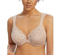 Lemorosy Wide Strap Front Closure Bra Lace Full Figure Underwire | Underwire,Non-Padded,Breathable,Supportive,Comfortable,Full Coverage,Lightweight,U Back & Wide Shoulder Straps
