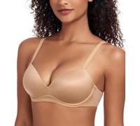 Lemorosy Women's Push Up Bra Underwire Deep V Neck Padded Comfort, Black, 30C