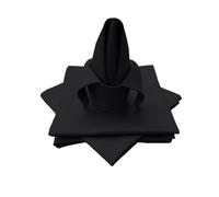 Lemos Home Fabric Napkin, Table Cloth, Set of 4, 100% Cotton, Concept Collection, Choice of Colours and Sizes (Fabric Napkin Set of 4-45 x 45 cm, Black)