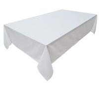 Lemos Home Konzept Collection Premium Tablecloth 100% Cotton Table Cloth, Choice of Colours and Sizes (Oval Tablecloth 150 x 260 cm, White)
