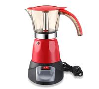 Lemosae Electric Espresso Maker Transparent Coffee Maker Electric Moka Pot Portable Aluminum Coffee Pot Italian Moka Maker with Detachable Base, Coffee Gift for Women Men Home Travel (Magenta,6 Cup)
