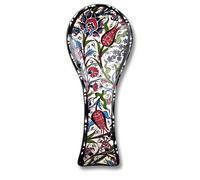 LEMOSE Handmade Ceramic Spoon Rest - Unique Tulip Design Craftsmanship Spoon Holder - Decorative Colorful Spoon Rest for Kitchen Counter Stove Top - Kitchen Decor and Accessories
