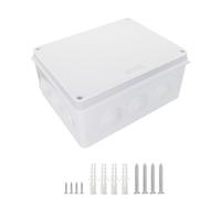 LeMotech ABS Plastic Dustproof Waterproof IP65 Junction Box Universal Electrical Project Housing White External Dimensions 255 x 200 x 120 mm (Pack of 1)
