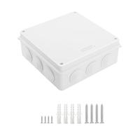 LeMotech ABS Plastic Dustproof Waterproof IP65 Junction Box Universal Electrical Project Housing White, External Dimensions 200 x 200 x 80 mm (Pack of 1)