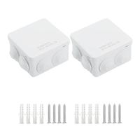 LeMotech ABS Plastic Dustproof Waterproof IP65 Junction Box Universal Electrical Project Housing White External Dimensions 85 x 85 x 50 mm (Pack of 2)