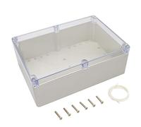 LeMotech ABS Plastic Junction Box Dustproof Waterproof IP65 Electrical Enclosure Box Universal Project Enclosure Grey with PC Transparent Clear Cover 10.4 x 7.2 x 3.7 inch (263 x 182 x 95 mm)