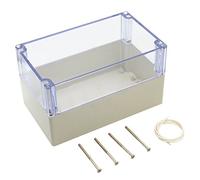 LeMotech ABS Plastic Junction Box Dustproof Waterproof IP65 Electrical Enclosure Box Universal Project Enclosure Grey with PC Transparent Clear Cover 7.9 x 4.7 x 4.4 inch(200 x120 x113 mm)