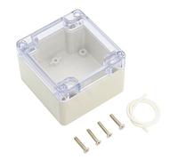 LeMotech ABS Plastic Junction Box Dustproof Waterproof IP65 Electrical Enclosure Box Universal Project Enclosure Grey with PC Transparent Clear Cover 3.3 x 3.2 x 2.2 inch (83 x 81 x 56 mm)