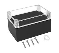 LeMotech Electrical Box Clear Cover Project Box IP65 Waterproof Junction Box ABS Plastic Case Universal Enclosure for Electronics, Black 6.2"x 4.2"x 3.5"(160x110x90mm)(Pack of 1)