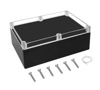 LeMotech Electrical Box Clear Cover Project Box IP65 Waterproof Junction Box ABS Plastic Case Universal Enclosure for Electronics, Black 10.3"x 7.1"x 3.7"(263x182x95mm)(Pack of 1)