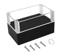 LeMotech Electrical Box Clear Cover Project Box IP65 Waterproof Junction Box ABS Plastic Case Universal Enclosure for Electronics, Black 7.8"x 4.7"x 4.4"(200x120x113mm)(Pack of 1)