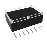 LeMotech Electrical Box Clear Cover Project Box IP65 Waterproof Junction Box ABS Plastic Case Universal Enclosure for Electronics, Black 11.4"x 8.2"x 3.9"(290x210x100mm)(Pack of 1)