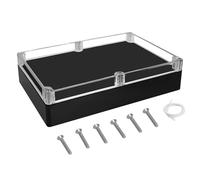 LeMotech Electrical Box Clear Cover Project Box IP65 Waterproof Junction Box ABS Plastic Case Universal Enclosure for Electronics, Black 10.3"x 7.1"x 2.3"(263x182x60mm)(Pack of 1)