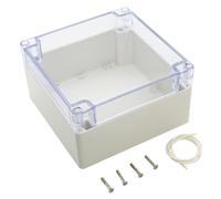 LeMotech IP65 Junction Box Made of ABS Plastic, Waterproof and Dustproof, with Transparent Transparent Lid, for Indoor/Outdoor Use (160 x 160 x 90 mm)