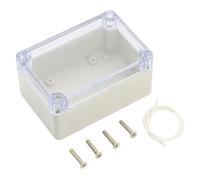 LeMotech IP65 Junction Box Made of ABS Plastic, Waterproof and Dustproof, with Transparent Transparent Lid, for Indoor/Outdoor Use (100 x 68 x 50 mm)