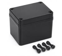 LeMotech Junction Box IP67 Waterproof Dustproof Project Box ABS Plastic Outdoor Electrical Box for Electronics Black, External Size 3.1 x 4.3 x 3.3 inch