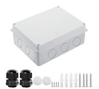 LeMotech Junction Box with Reserved Holes ABS Plastic Electrical Box IP65 Waterproof Dustproof Project Enclosure for Electronics White 7.9 x 6.1 x 3.1 inch