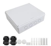 LeMotech Junction Box with Reserved Holes ABS Plastic Electrical Box IP65 Waterproof Dustproof Project Housing for Electronics White Outer Size 400 x 350 x 120 mm