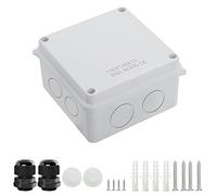 LeMotech Junction Box with Reserved Holes ABS Plastic Electrical Box IP65 Waterproof Dustproof Project Enclosure for Electronics White 3.9 x 3.9 x 2.8 inch