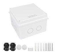 LeMotech Junction Box with Reserved Holes ABS Plastic Electrical Box IP65 Waterproof Dustproof Project Housing for Electronics White Outer Size 150 x 150 x 100 mm