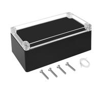 LeMotech Project Box ABS Plastic IP65 Waterproof Dustproof Electrical Junction Box with Clear Cover Outdoor Enclosure for Electronics, Black 7.8"x 4.7"x 2.9"(200x120x75mm)(Pack of 1)