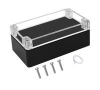 LeMotech Project Box ABS Plastic IP65 Waterproof Dustproof Electrical Junction Box with Clear Cover Outdoor Enclosure for Electronics, Black 6.2"x 3.5"x 2.3"(158x90x60mm)(Pack of 1)