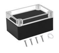 LeMotech Project Box ABS Plastic IP65 Waterproof Dustproof Electrical Junction Box with Clear Cover Outdoor Enclosure for Electronics, Black 3.9"x 2.6"x 1.9"(100x68x50mm)(Pack of 1)