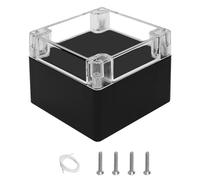 LeMotech Project Box ABS Plastic IP65 Waterproof Dustproof Electrical Junction Box with Clear Cover Outdoor Enclosure for Electronics, Black 4.7"x 4.7"x 3.5"(120x120x90mm)(Pack of 1)