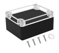 LeMotech Project Box ABS Plastic IP65 Waterproof Dustproof Electrical Junction Box with Clear Cover Outdoor Enclosure for Electronics, Black 4.5"x 3.5"x 2.1"(115x90x55mm)(Pack of 1)