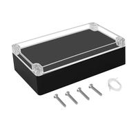 LeMotech Project Box ABS Plastic IP65 Waterproof Dustproof Electrical Junction Box with Clear Cover Outdoor Enclosure for Electronics, Black 7.8"x 4.7"x 2.2"(200x120x56mm)(Pack of 1)