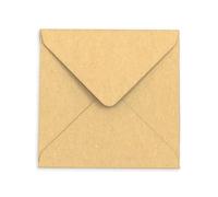 Lempac Recycled Kraft Fleck Envelopes with V Flap Closure 200 Pack - Natural Brown 110gsm Card Mailers for Invitations, Cards & Special Occasions - Strong Gummed Seal Design- 155mm x 155mm