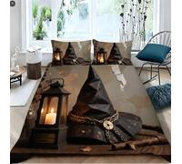 LEMRIXL Exquisite Double Quilt Cover 79"x79" Anime Magic Hat A14391 | High Quality Double 3D Print Bedding Set, 200x200 cm, with 2 Pillowcases, Four Corner Straps Fixed Inner Core, All Season