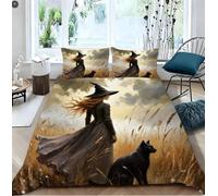 LEMRIXL Exquisite Double Quilt Cover 79"x79" Grey Magic Hat A14433 | High Quality Double 3D Print Bedding Set, 200x200 cm, with 2 Pillowcases, Four Corner Straps Fixed Inner Core, All Season