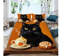 LEMRIXL Exquisite Double Quilt Cover 79"x79" Orange Cake A14421 | High Quality Double 3D Print Bedding Set, 200x200 cm, with 2 Pillowcases, Four Corner Straps Fixed Inner Core, All Season