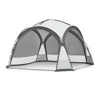 LEMROE 3.5 x 3.5M Dome Gazebo with Sides, Outdoor Portable Camping Event Shelter Garden Tent for 6-8 Person, Waterproof 2000mm, UPF50+ UV Sun Protection (WHGY)