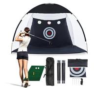 LEMROE Golf Practice Net 10x7ft Golf Hitting Net and Mat Chipping net with Swing Training Targets and Carry Bag for Adult Indoor Outdoor Garden Home Backyard Sports